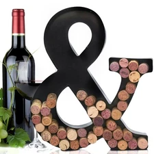 Made Easy Kit Metal Letter Wine Cork Keepsake Holder Monogram w/Wall Mount Kit