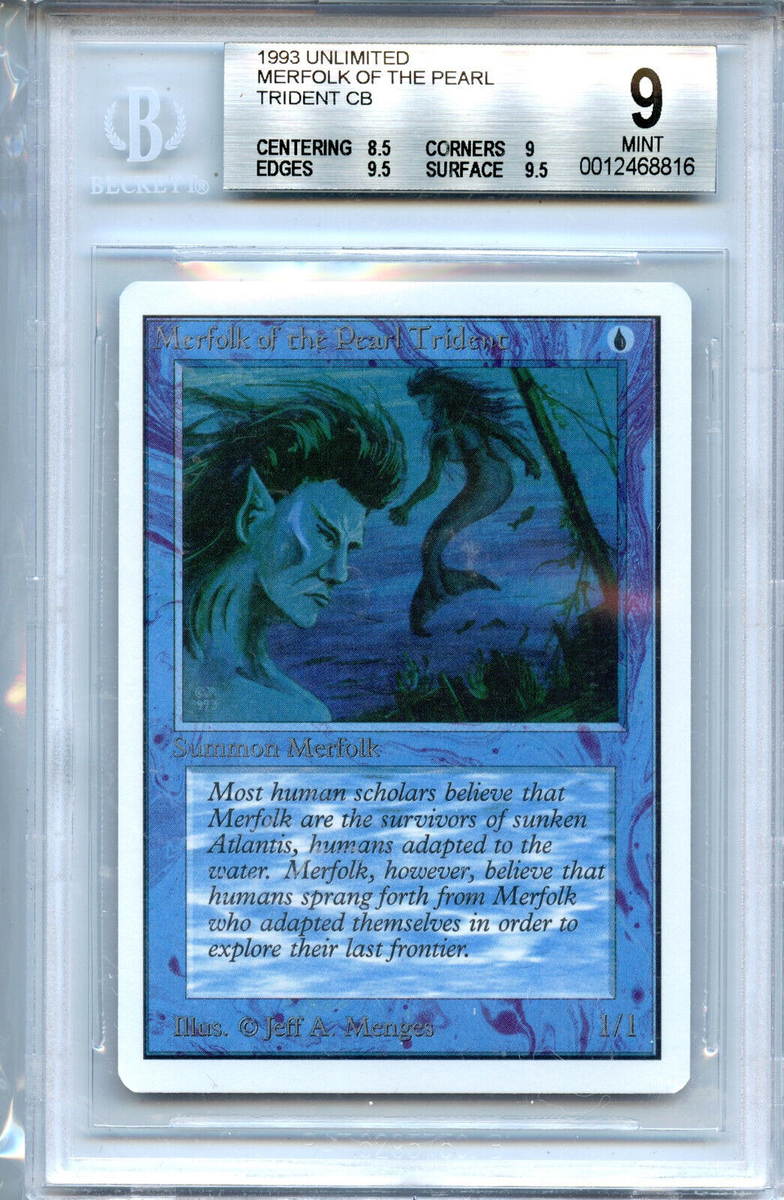 MTG Unlimited Merfolk of the Pearl Trident BGS 9.0 (9) Mint Magic