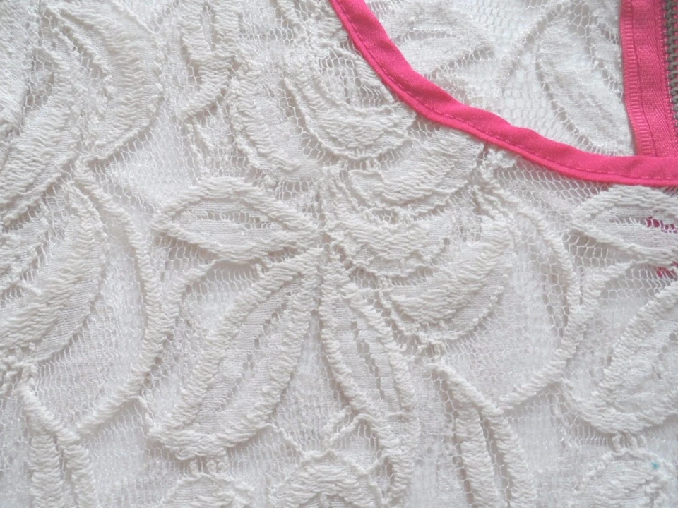 Lily Rose Girls White/Pink Blouses Top - Size: M () - Image 2 of 4