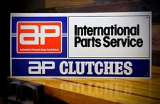 Vintage AP Clutch Great Britain International Parts Service Foreign Car Sign