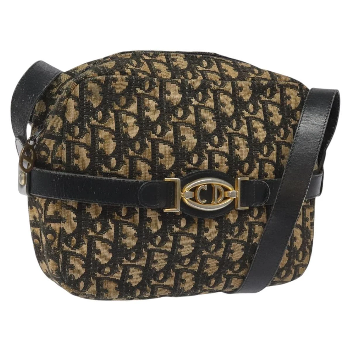 Sac bandoulière Christian Dior trotteur toile noir authentique 115917