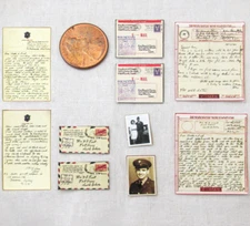 WWII LOVE LETTERS Miniature 1:12 Scale Vintage Envelope Post Mail 10 Pc