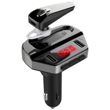 Bluetooth 5.0 Headset Trucker Earpiece Headphones FM Transmitter Radio Adapter