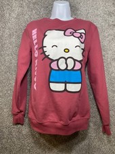 Hello Kitty Women's Size Small Pink L/S Sweatshirt Sanrio Soft Sweater