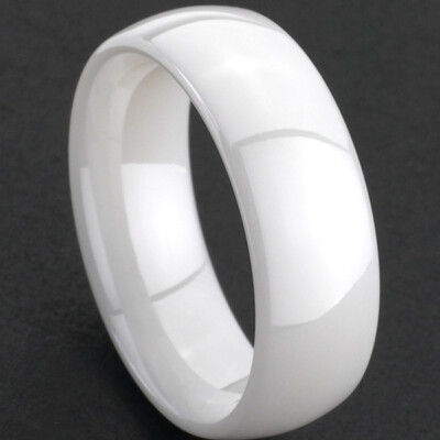 Free Engraving - Ceramic Polished  Wedding Band Ring men or Ladies 