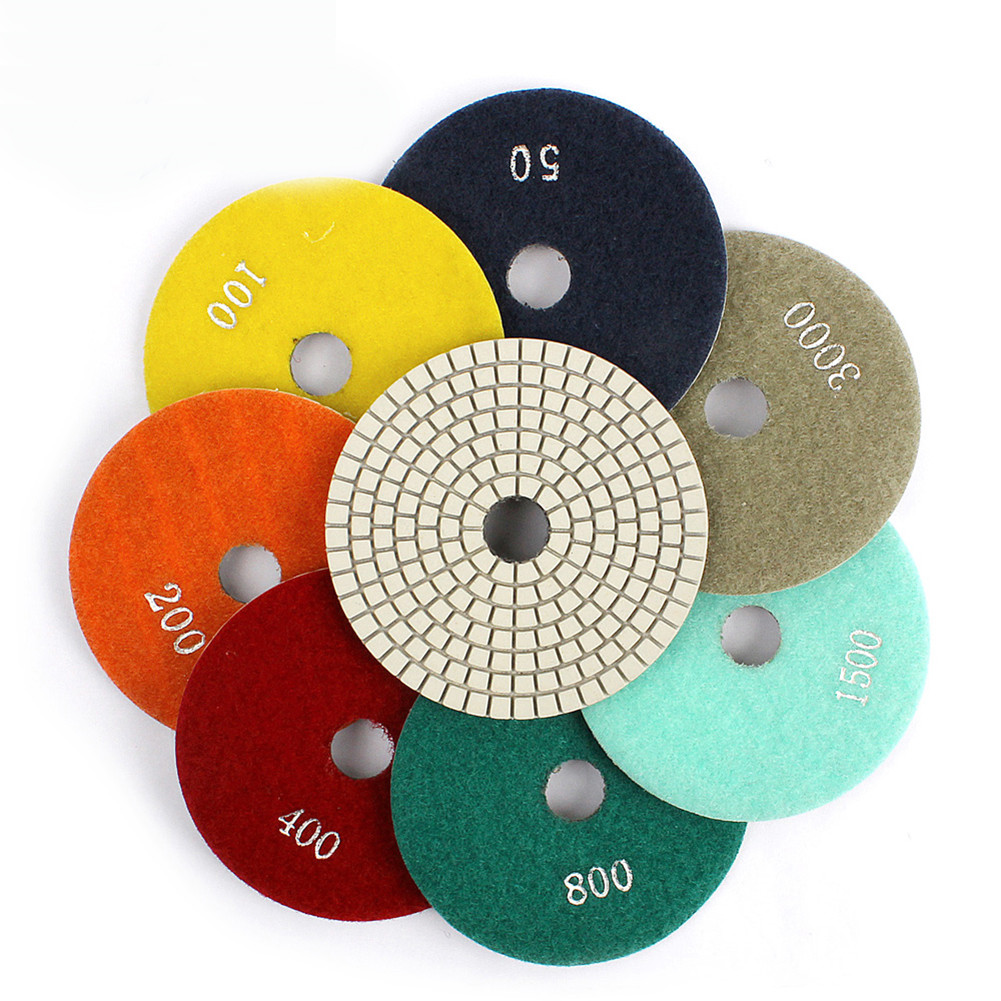 54PCS 4 Inch Diamond Polishing Pad Granite Stone Marble Conc