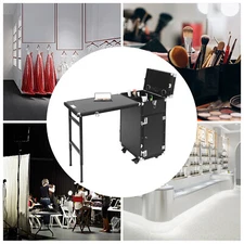 Nail Desk Mobile Station Rolling Makeup Train Case Manicure Table with Speaker