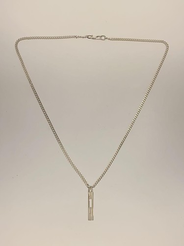 GUCCI SV925 Silver necklace with top for men Used - Picture 2 of 6