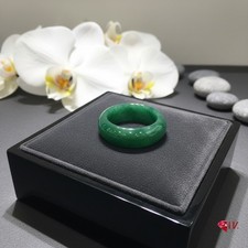 Certified Natural Burmese Jadeite Jade Ring/Translucent Apple Green/ Type A Jade