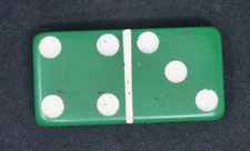 Vintage Green 3/4 Puremco No. 616 Standard Marblelike Dominoe Made In USA