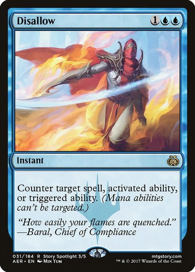 Disallow 31 Rare Aether Revolt Magic: The Gathering Lightly Played