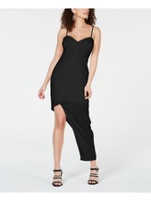 MATERIAL GIRL Womens Body Con Dress Black Spaghetti Strap Cocktail Juniors S