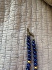 Vintage Pauline Radar Blue Stone & Gold Tone Balls Long Necklace  — photo 2