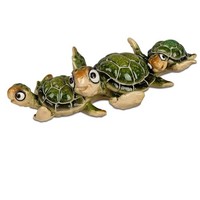 Dekofigur SchildkröTen Familie Harry L. 21Cm GrüN Aus Kunststein Formano