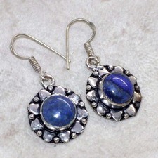 Orecchini Lapislazzuli Argento 925 Placcato 1,3" Stile Minimalista Regalo Trendy GW