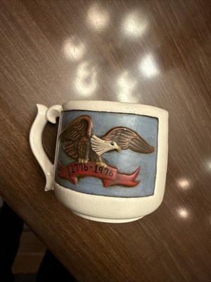 Vintage 1976 Franklin Toiletry Co Shaving Mug Eagle Design,3'' Tall