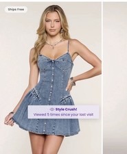 Pearls Before Midnight Denim Mini Dress Size M