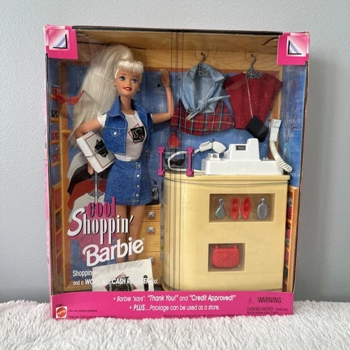 Vintage Cool Shoppin' Barbie Doll 1997 Mattel Shopping Barbie & Cash Register