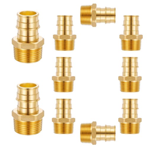 10 PCS PEX A Expansion Fitting 3/4 Inch Male NPT Threaded Adapter Brass Part
