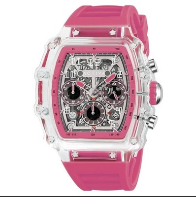 Activa Circuit X Invicta 44.3mm w/ Skeleton Dial PC Clear & Pink Tone Watch