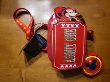 Disney Loungefly Mickie Mouse Fair Admit One Ticket Crossbody Coin Purse Sling