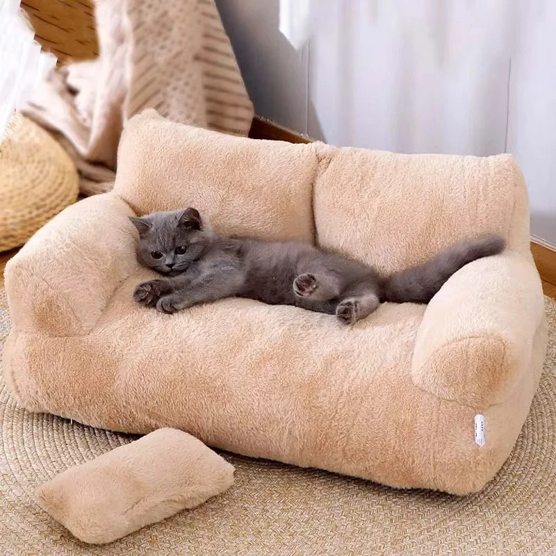 Luxury Cat Bed Sofa Winter Warm Cat Nest Pet Bed for Small Medium Dogs Cats Comf