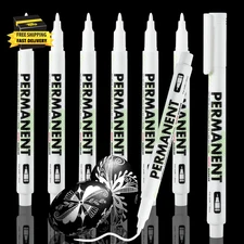 Acrylic White Paint Pens, 6Pcs Permanent Waterproof Quick Drying Paint Pen Set 1