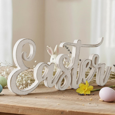 Easter Decorations for the Home, Large Rustic Easter Letter Design Freestanding