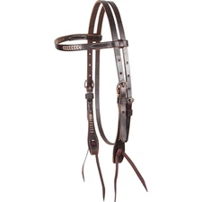 MARTIN SADDLERY Rawhide Laced Browband Chocolate Headstall (HB82SL)