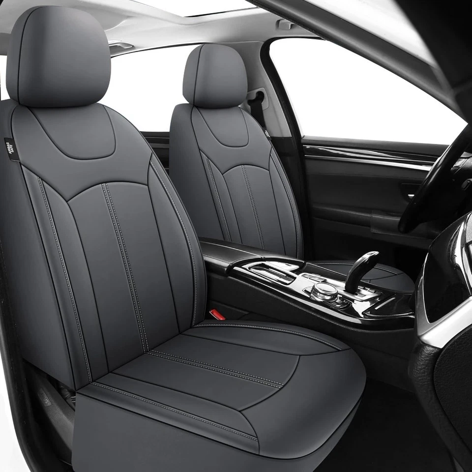 For Toyota Camry Full Set Leather Car 5 Seat Covers Cushion Protector Pad Gray Foto 2 de 4