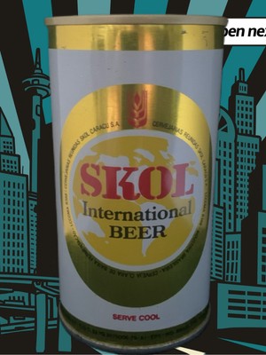 Vintage Beer Can Skol International Beer Brazil Steel Can Empty