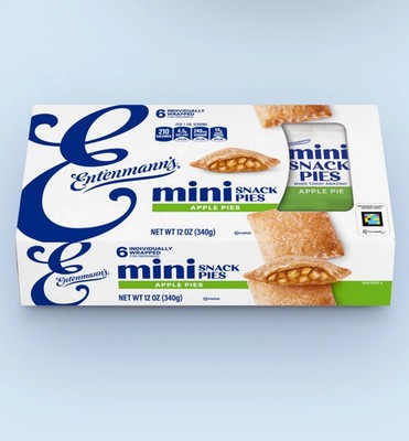 New Entenmann's Mini Snack APPLE PIES Cakes Individual Wrapped Pastry 12oz