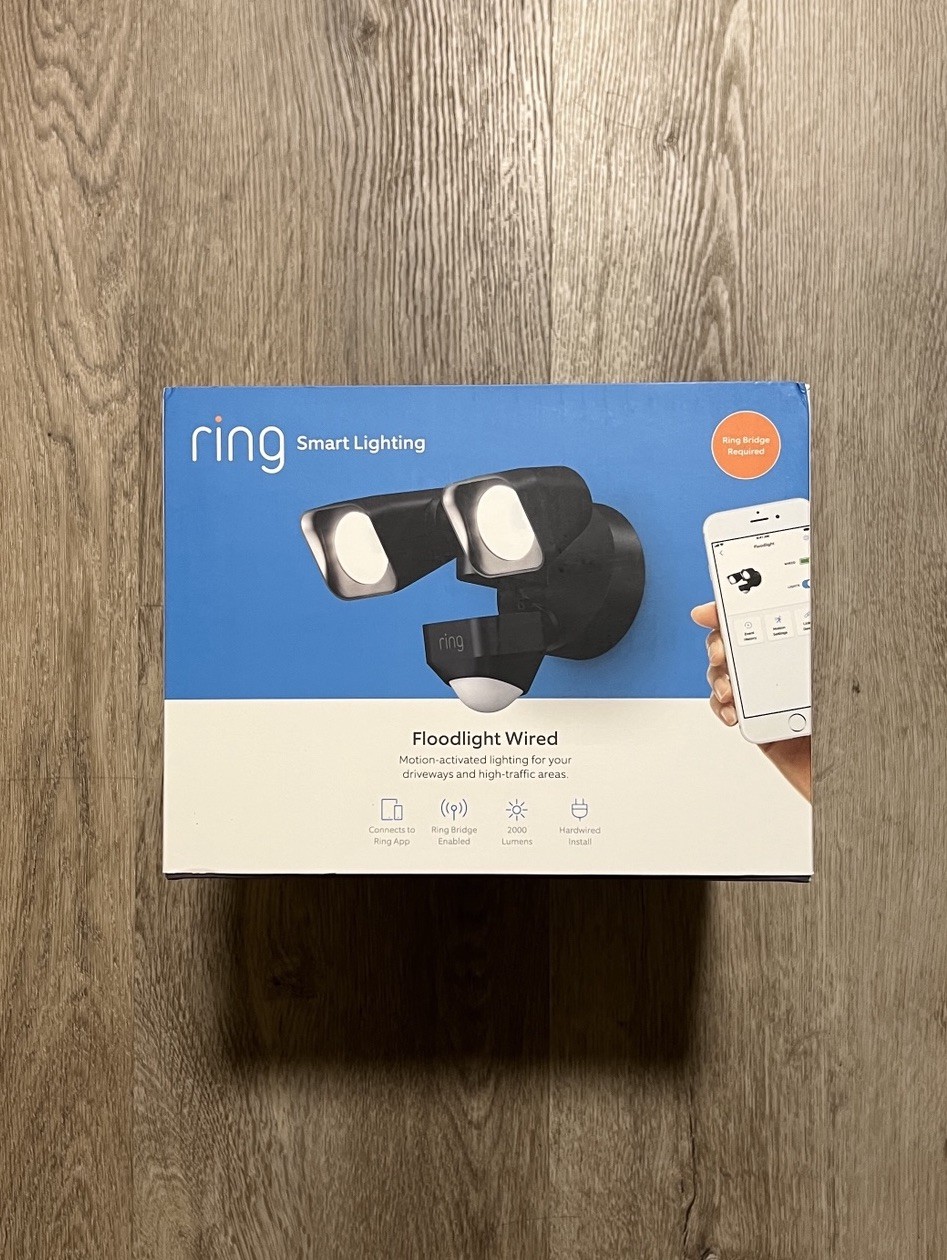 Ring Smart Lighting Black MotionActivated Outdoor LED Floodlight Wired SHIPS NOW