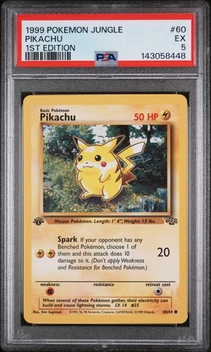 1999 POKEMON JUNGLE 1ST EDITION #60 PIKACHU PSA 5