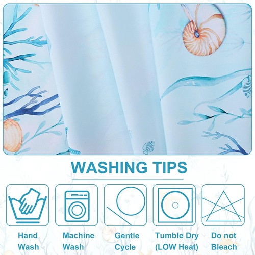 Coastal Tablecloth, Ocean Nautical Table Cloth, Coral Starfish Seashell Table... - Picture 6 of 8