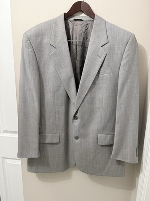 Martinelli e Righetti Lined Blazer Jacket Super 100 s Sz EU54R Silver Gray Italy