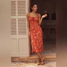 Reformation Camira Dress in Red Floral Size 8 NWOT