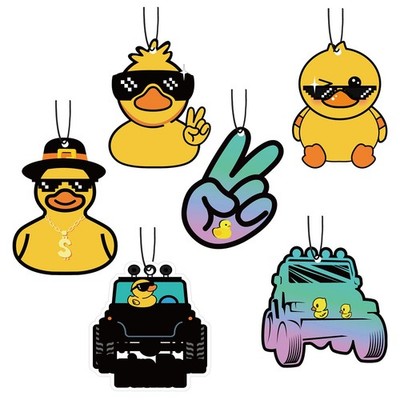 6 Pcs Funny Duck Air Freshener for 1 Count (Pack of 6), bright colors 