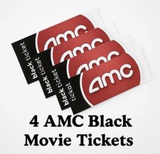 4 AMC Theatres Black Ticket, No Expiration Fast Delivery! Read Description