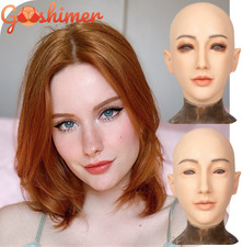 Silicone Female Realistic Head Mask Crossdresser Face Mask For women For Cosplay