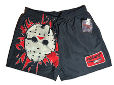 Friday The 13th Jason Voorhees Mask Nylon Shorts Size Medium New