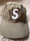 Supreme Pigment Toile Logo “S”   Chapeau Homme Réglable “Olive”, Supreme 2017