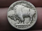 1924 D Buffalo Nickel 5 Cent Piece- Denver, Fine Reverse Details