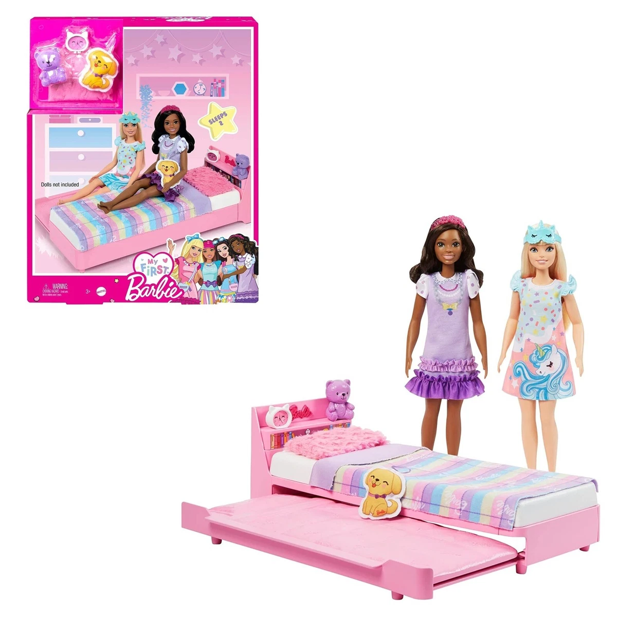 Jeu Poupée Barbie Bedroom Avec Accessoires Jouet pour Petite Fille