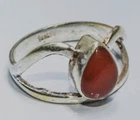Sterling Silver Traditional Asian Vintage Style Carnelian Stone Ring Size R Gift