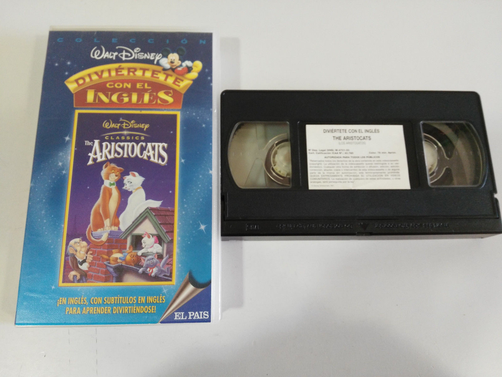 The Aristocats WALT DISNEY Classics VHS Tape English Audio And Subtitles 3T