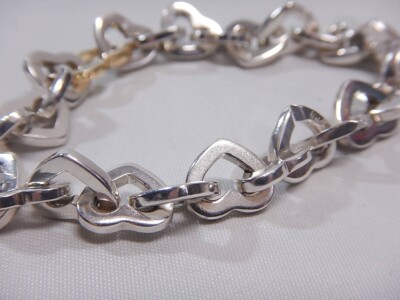 最終価格Tiffany＆Co. silver925 chain bracelet TIFFANY&Co Puff Heart Link Chain Bracelet Sterling Silver