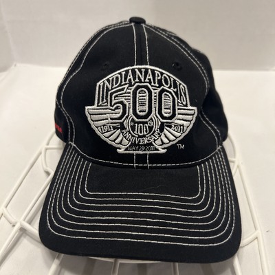 100th Indianapolis 500 Indy Car Strapback Black Baseball Cap Hat-Firestone