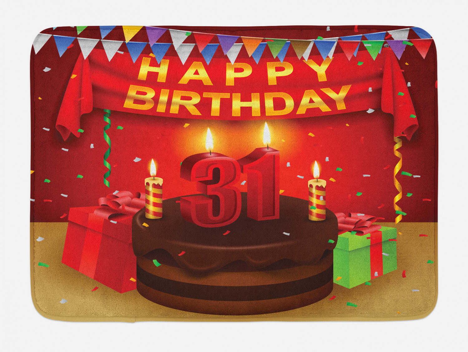 31st Birthday Bath Mat Bathroom Decor Plush Non-Slip Mat 29.5