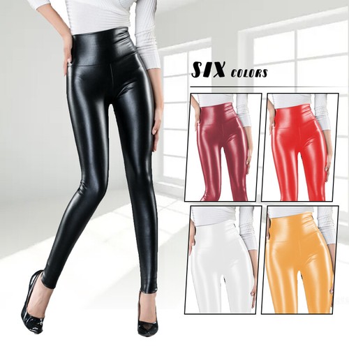 Women Sexy Wet Look Stretch PU Leather 